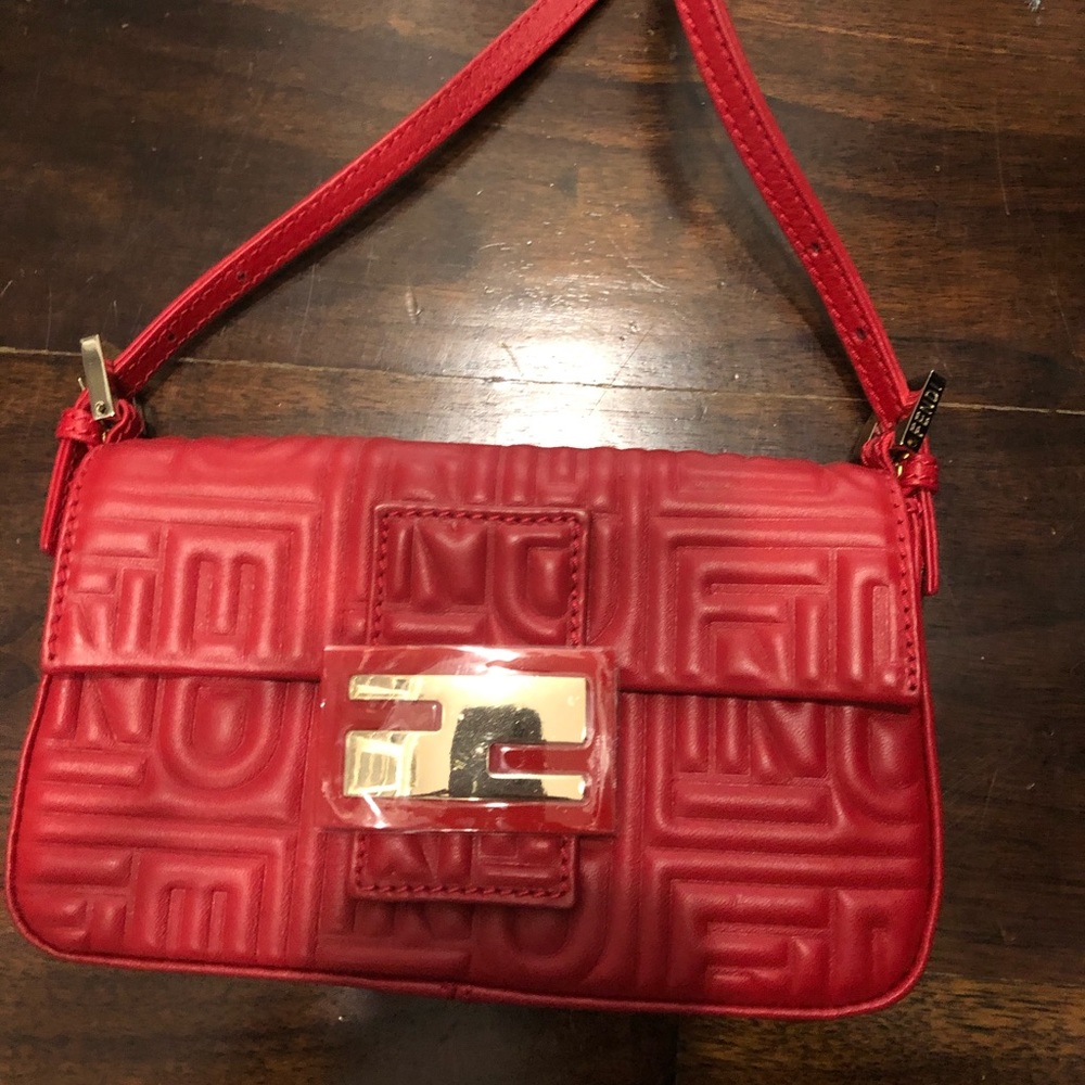 BRAND NEW RED LEATHER FENDI BAG